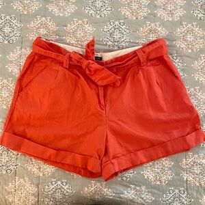 J Crew cotton/linen tie shorts 3.5” orange - 8